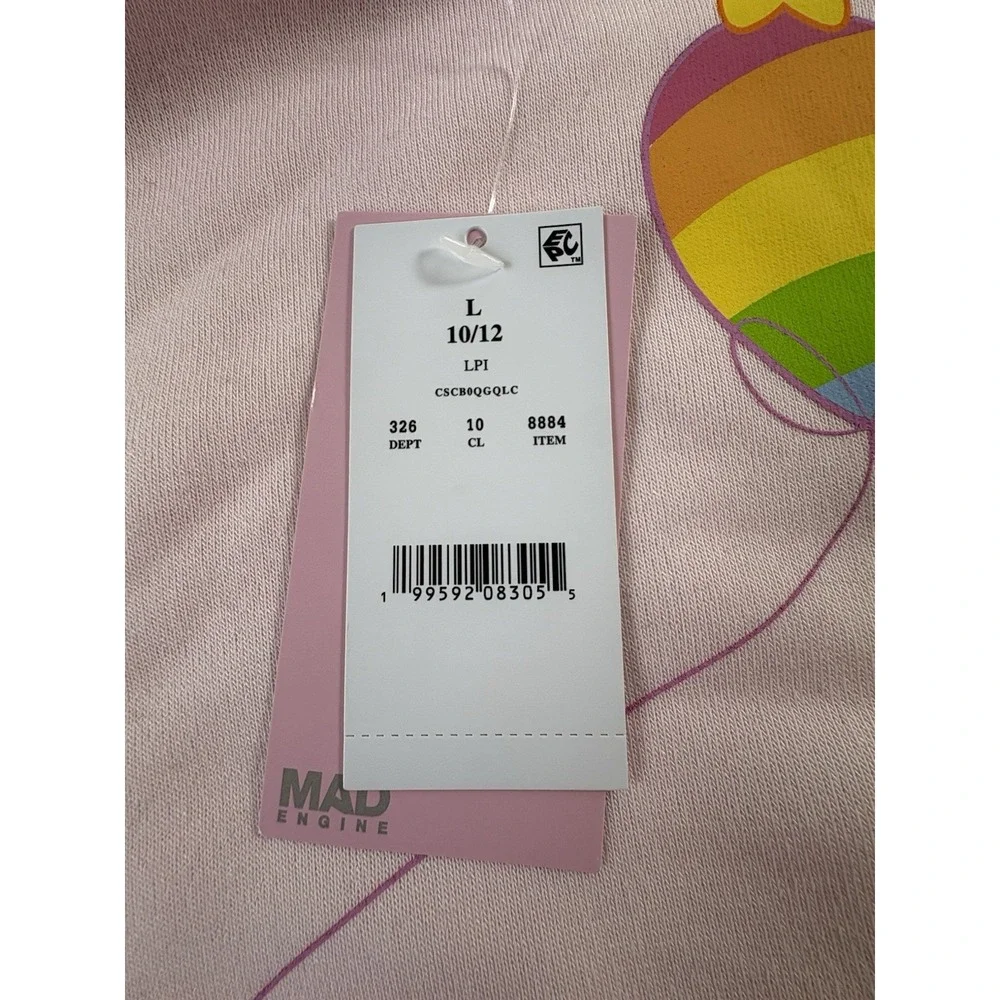 Mad Engine Care Bears Share Bear Pink Sweatshirt Kids Large 10/12 NWT